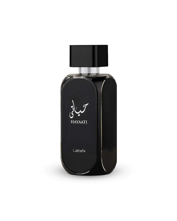 Hayaati Black 100ML by Lattafa perfume bottle at Dubai Aroma South Africa