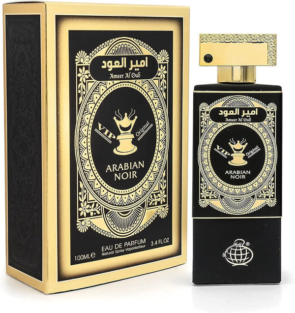 Arabian Noir Ameer Al Oud EDP 100ml by FRAGRANCE WORLD perfume bottle at Dubai Aroma South Africa