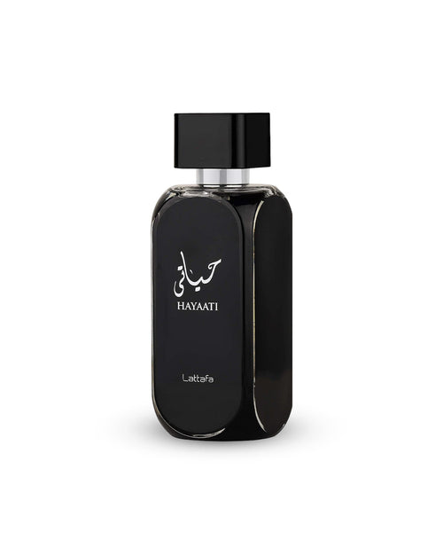 Hayaati Black 100ML by Lattafa perfume bottle at Dubai Aroma South Africa