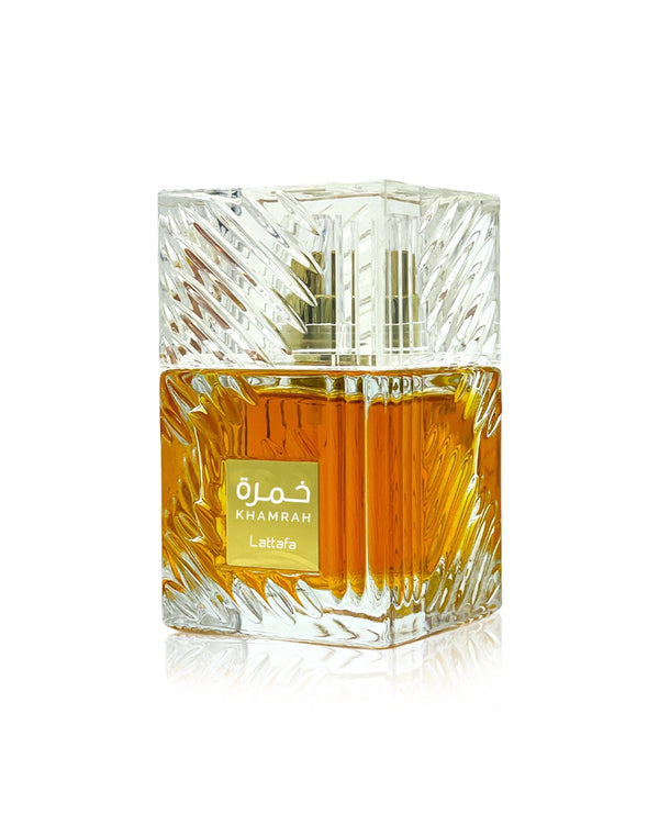Khamrah Eau de Parfum 100ml by Lattafa perfume bottle at Dubai Aroma South Africa