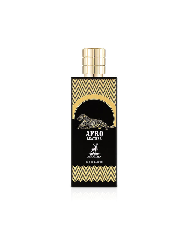AFRO LEATHER Edp by MAISON ALHAMBRA perfume bottle at Dubai Aroma South Africa