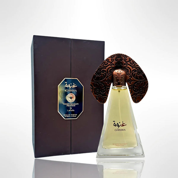 Ghinwa 100 ml Eau De Parfum by Lattafa perfume bottle at Dubai Aroma South Africa