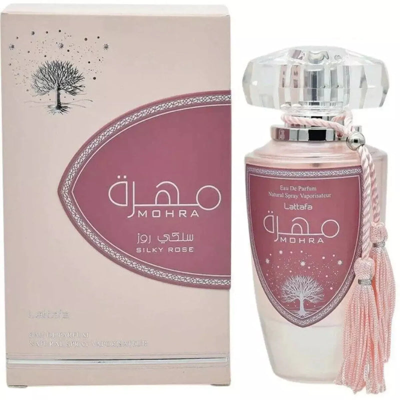 Mohra Silky Rose | Lattafa Perfumes | EDP perfume bottle at Dubai Aroma South Africa