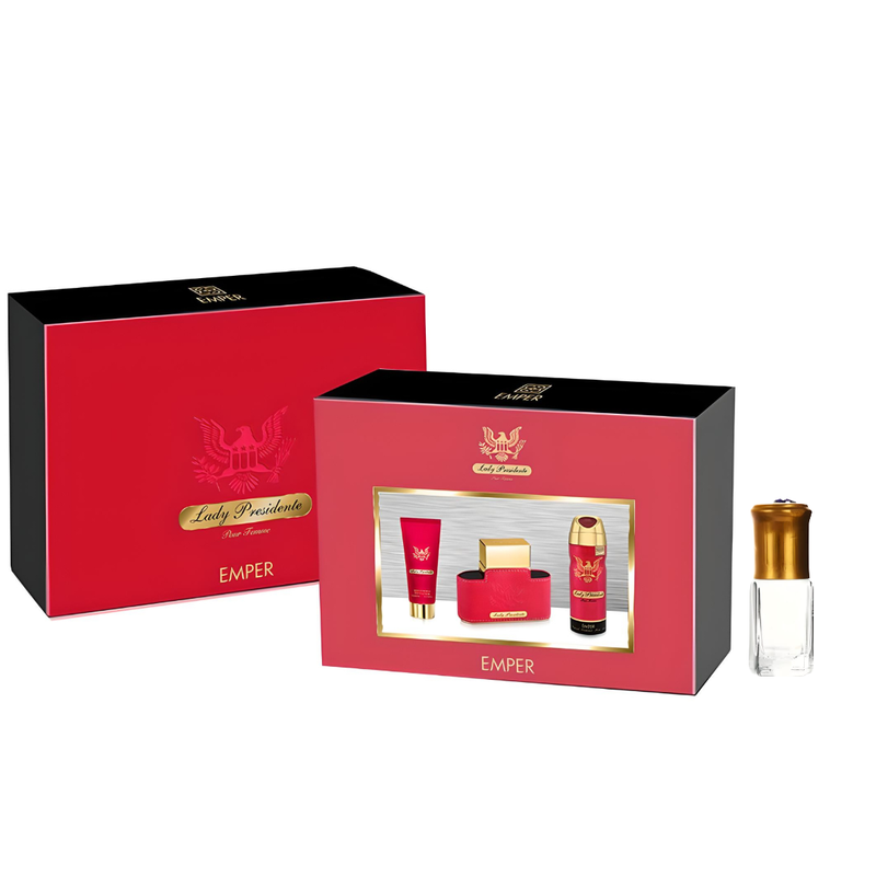 Lady Presidente Pour Femme 3 Piece Gift Set image 1 Inspired by Jimmy Choo Blossom
