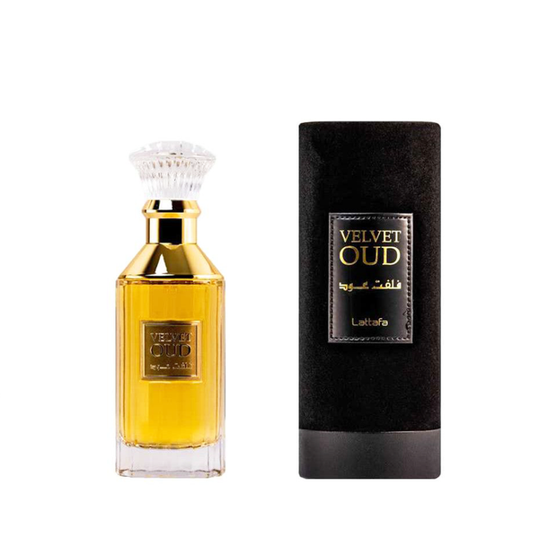 Velvet Oud by Lattafa perfume bottle at Dubai Aroma South Africa